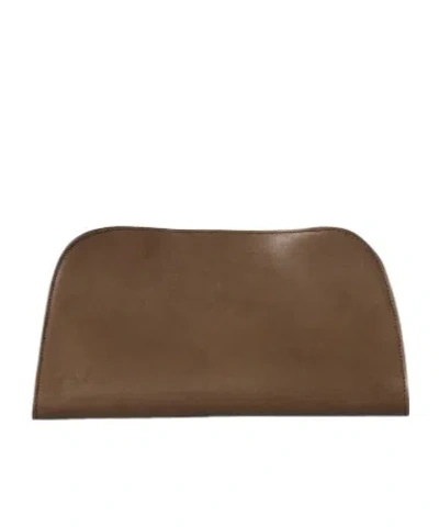 The Row Peggy Clutch In Brown