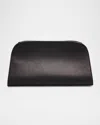The Row Peggy Clutch Shoulder Bag In Saddle Leather In Black
