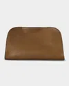 The Row Peggy Clutch Shoulder Bag In Saddle Leather In Brown