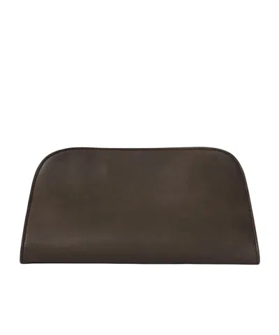 The Row Peggy Clutch In Brown