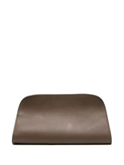 Pre-owned The Row Peggy Leather Clutch Bag In Brown