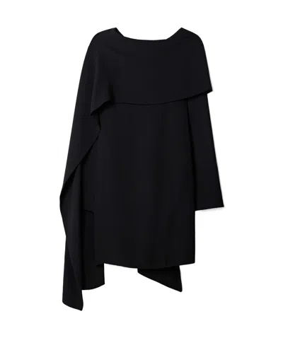 The Row Lea Draped Silk-crepe Tunic In Black
