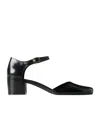 The Row Black Leather Penelope Pumps In Black