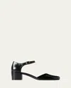 The Row Penelope Leather Ankle-strap Pumps In Black