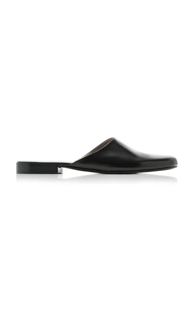The Row Penelope Leather Mules In Black