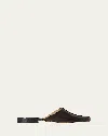 The Row Penelope Leather Mules In Brown