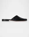 The Row Penelope Mule In Leather In Black