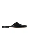 The Row Penelope Leather Pointed Toe Slippers In Black