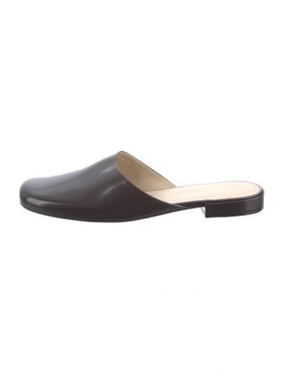 Pre-owned The Row Penelope Mule Leather Slides In Brown