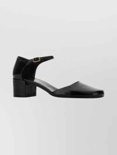The Row Penelope Round Toe Block Heel Pumps In Black