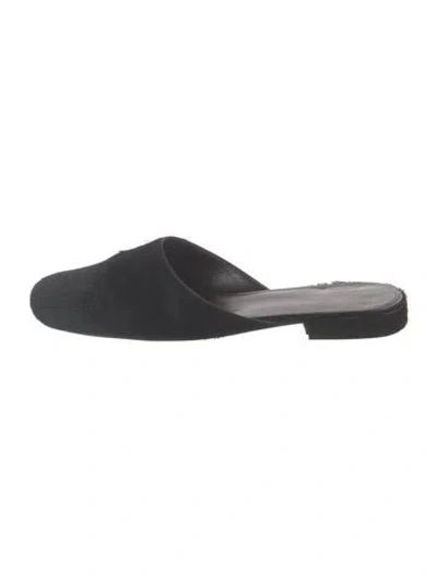 Pre-owned The Row Penelope Satin Mules In Black
