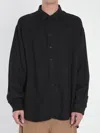 The Row Penn Long-sleeved Button-up Shirt In Black
