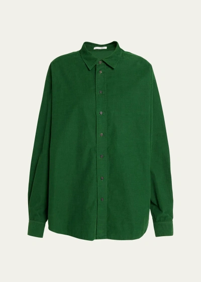 The Row Penna Oversized Shirt Jacket In Pig Pine Green