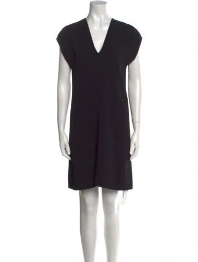 Pre-owned The Row Perry V-neck Mini Dress In Black