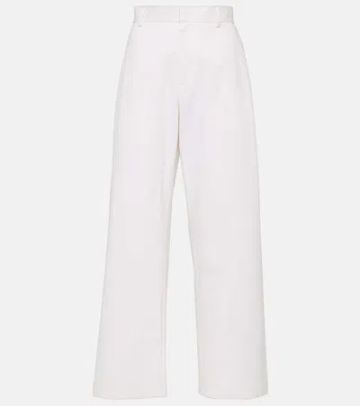 The Row Bufus Cotton-poplin Wide-leg Trousers In Bone