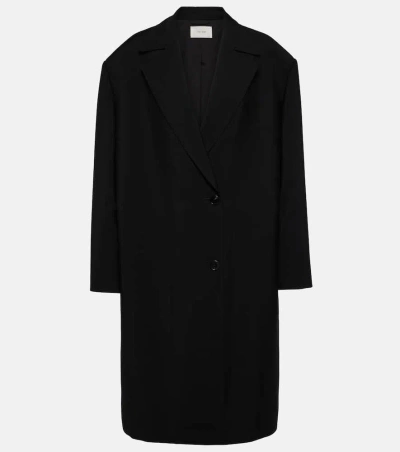 The Row Persia Oversized Virgin Wool Coat In Black