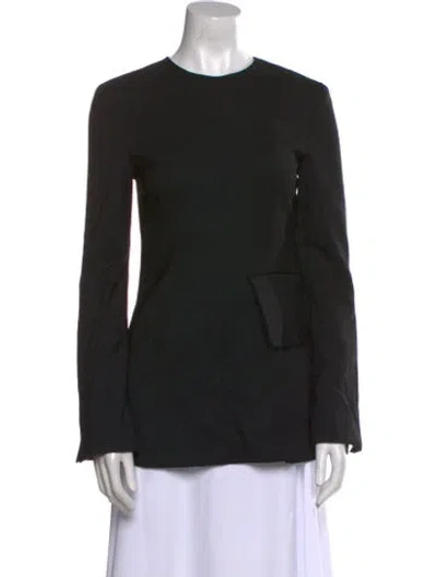 Pre-owned The Row Petrelle Top Virgin Wool Top In Black