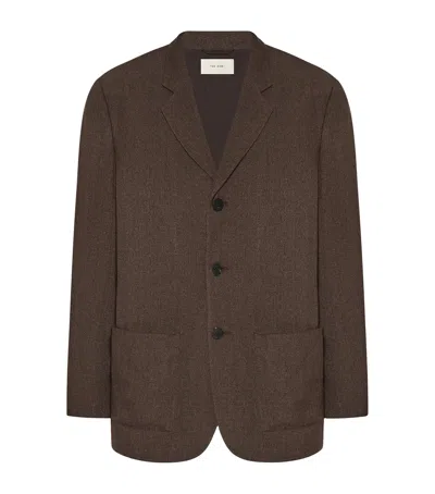 The Row Petro Silk Blazer In Brown
