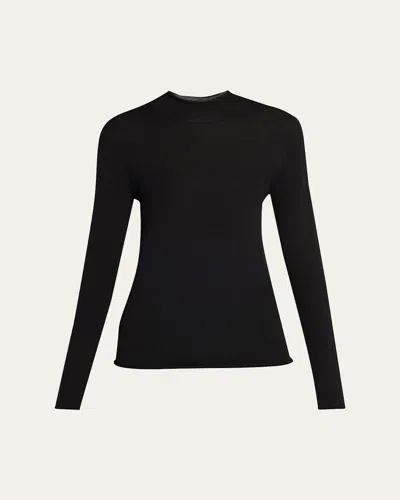 The Row Phaed Cashmere Mock-neck Sweater In Black