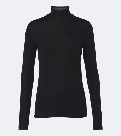 The Row Phaed Ribbed-knit Cashmere Sweater In Schwarz