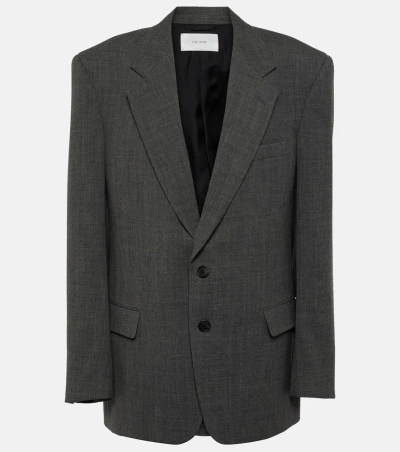 The Row Phil Oversized Virgin Wool Blazer In Light Grey