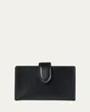 The Row Pick Stitch Leather Card Case In Black