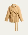 The Row Pierrick Cotton Jacket In Brown Paper