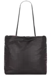 The Row Pim Tote Bag In Napa Leather In Dark Brown Pld