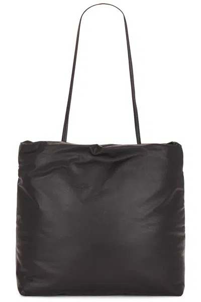 The Row Pim Tote Bag In Napa Leather In Dark Brown Pld