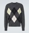 The Row Pincer Argyle Cashmere Sweater In Grey