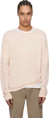 The Row Lillard Sweater In Ess Ecru/salmon Stri