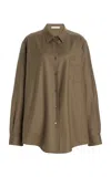 The Row Pino Virgin Wool Cady Shirt In Neutral