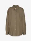 The Row Pino Virgin Wool Cady Shirt In Green