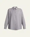 The Row Pino Oversized Wool-twill Shirt In Gray