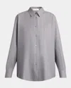 The Row Pino Wool Button-down Shirt In Gray