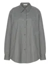 The Row Pino Oversized Wool-twill Shirt In Gray
