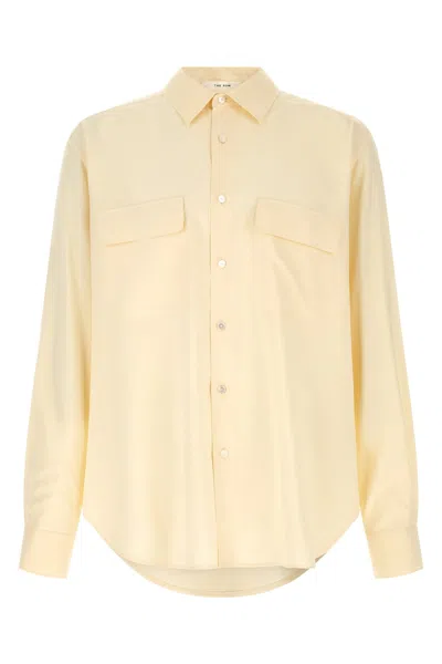 The Row Piou Flap-pockets Silk Shirt In Yellow