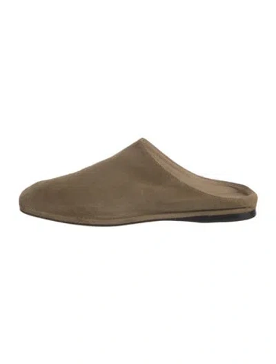 Pre-owned The Row Piper Suede Mules In Green