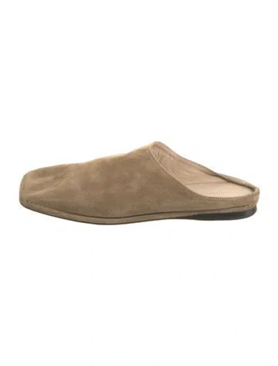 Pre-owned The Row Piper Suede Mules In Neutrals