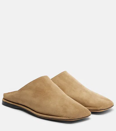 The Row Piper Suede Mules In Nude
