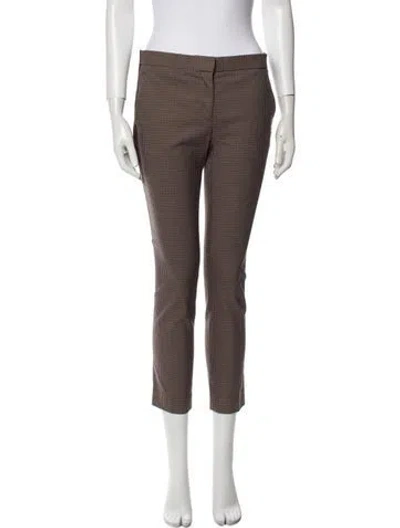 Pre-owned The Row Plaid Print Skinny Leg Pants In Brown