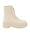 The Row Textured-nubuck Platform Ankle Boots In Nude