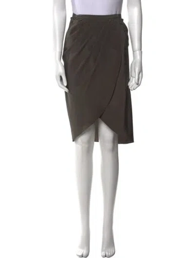 Pre-owned The Row Pleated Accents Knee-length Skirt In Green