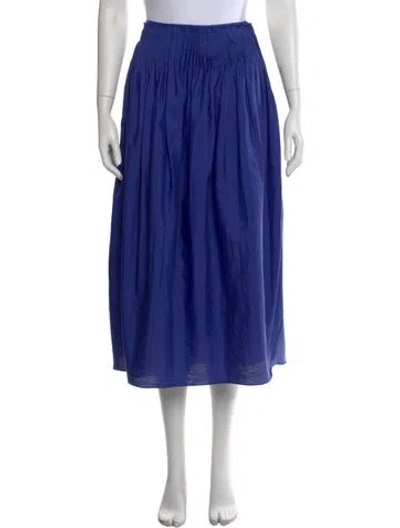 Pre-owned The Row Pleated Accents Midi Length Skirt In Blue