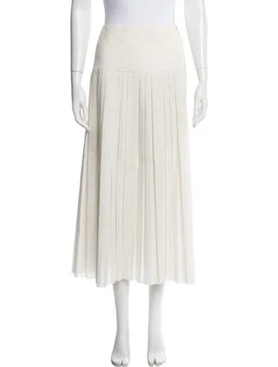 Pre-owned The Row Pleated Accents Midi Length Skirt In Neutral