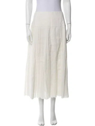 Pre-owned The Row Pleated Accents Midi Length Skirt In Neutral