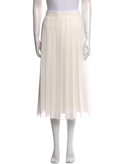 Pre-owned The Row Pleated Accents Midi Length Skirt In White