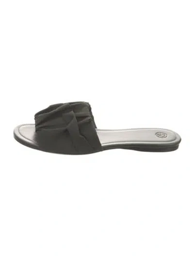 Pre-owned The Row Pleated Accents Slides In Black