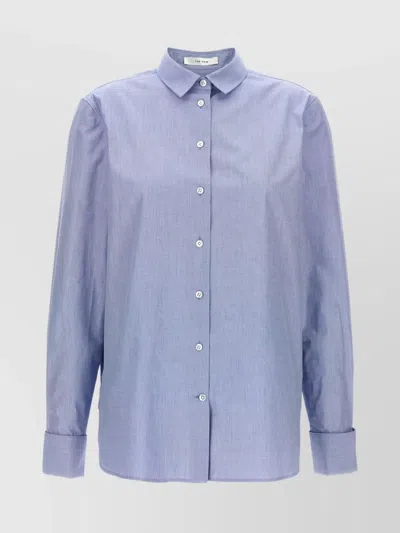 The Row Pleated Back Yoke Buttoned Cuffs In Blue