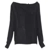 The Row Pleated Boat Neck Blouse In Black